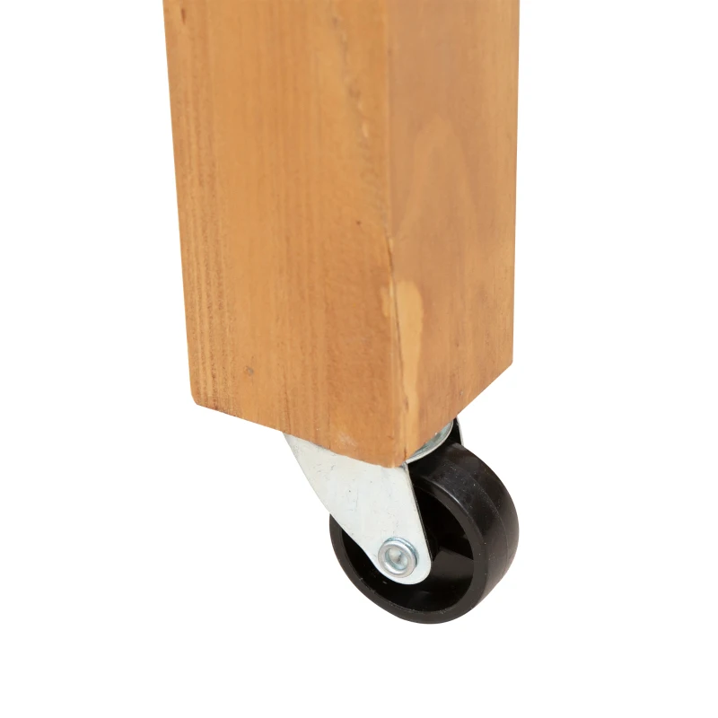Outsunny Hochbeet Pflanztisch Blumentisch Arbeitstisch Gärtnertisch Gewächshaus Holzpflanztisch für Garten Balkon, 105 x 40 x 135 cm, Tanne, nicht gewebter Stoff, Braun