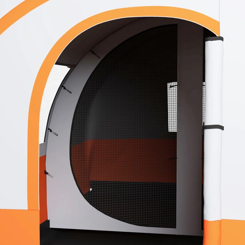 Outsunny Namiot Campingowy do 6 os., Rodzinny, Z oddzielnymi strefami, Wodoodporny, Kremowobiały