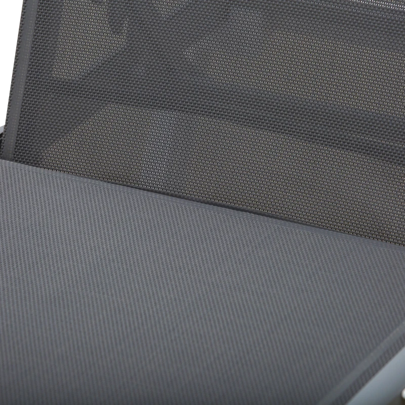 Outsunny Sonnenliege, Gartenliege, verstellbare Rückenlehne, Aluminium, Grau