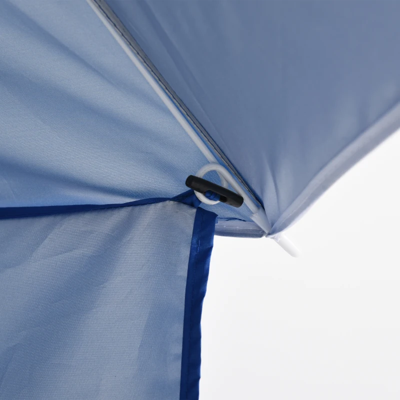 Outsunny Sonnenschirm Strandschirm Sonnenschutz mit Seitenwand Strand Polyester Blau 2,2 x H2,2m