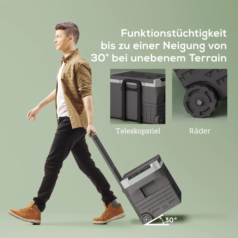Outsunny 30 Liter Kompressor Kühlbox elektrische Kühlbox mit LED ECO Modus Anschluss Kühlhaltefunktion Schwarz
