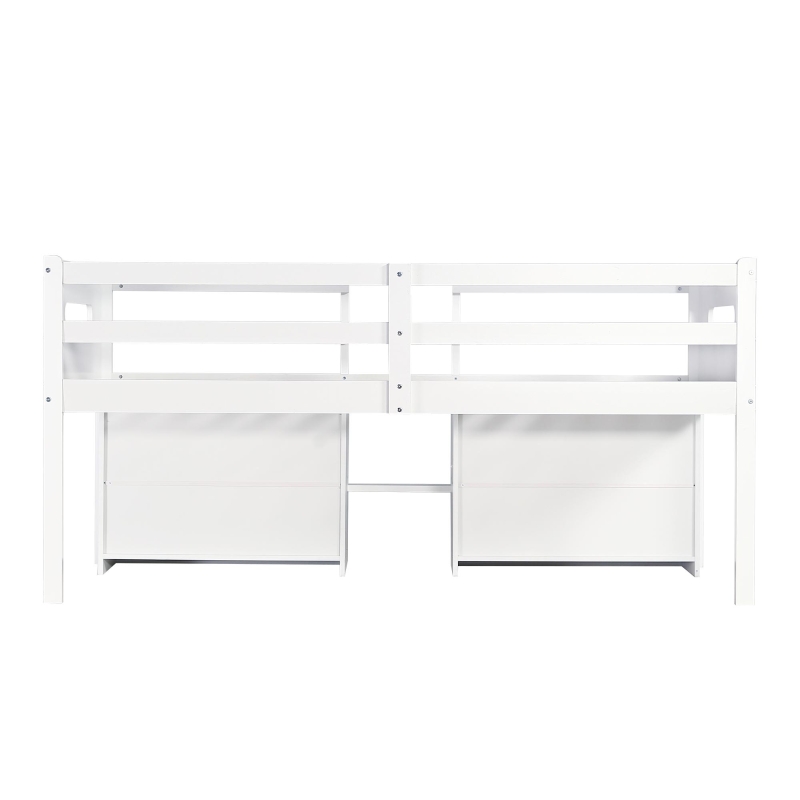 3ft Storage Bed with 2 Drawers and Compartments, Pine and Particle Board, for Children's Room - White
