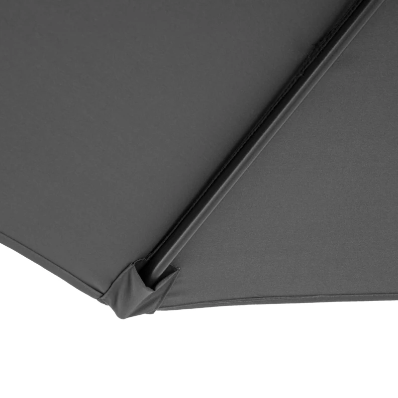 Outsunny Umbrela pentru Exterior Structura din Otel si Poliester Impermeabil Anti-UV Φ300x250cm Gri