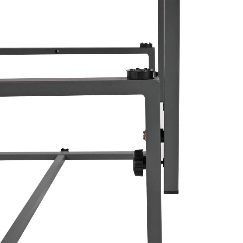 Outdoor Garden Furniture Set with 2 Sofas, Adjustable Wood Table, Galvanised Iron Frame, Cushions and Pillows, 250L x 186W x 76H cm, Grey