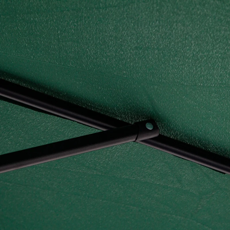Outsunny Umbrela Impermeabila cu Brat Lateral si Structura din Otel cu Manivela, Verde Φ300 x 250 cm
