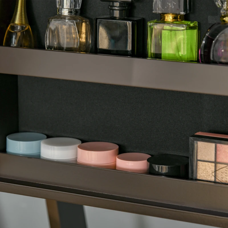 HOMCOM Armoire à Bijoux avec Miroir à Pied Multi-Rangement Inclinaison réglable Serrure dim. 46L x 36,5l x 151,5H cm Marron