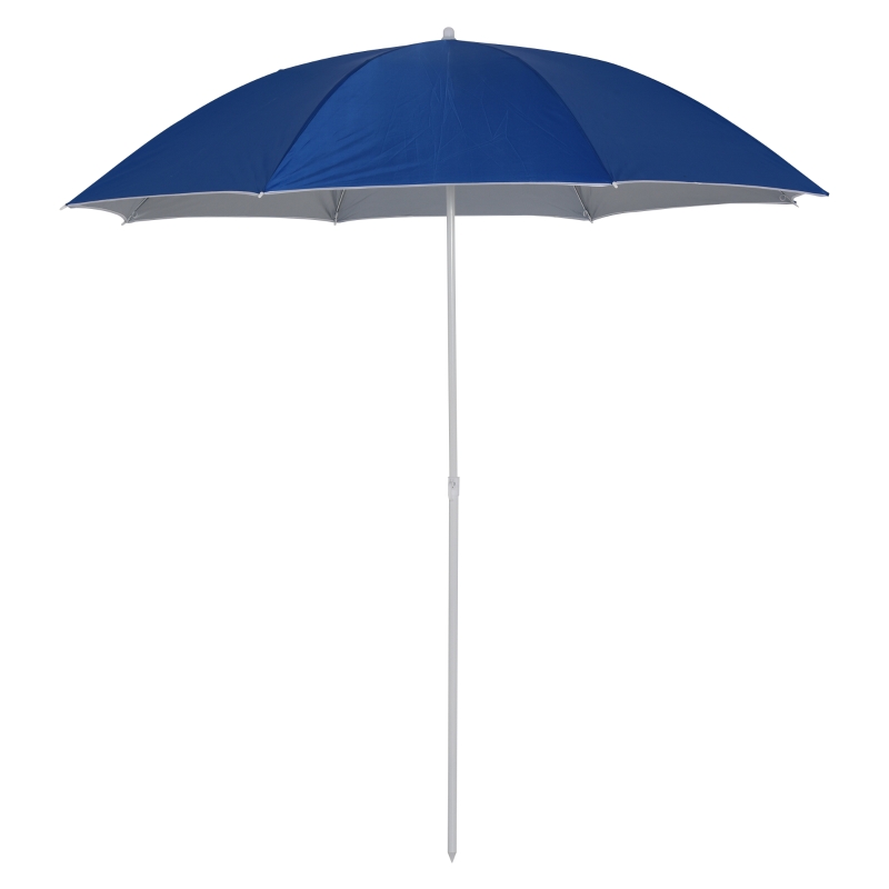 Outsunny Sonnenschirm Strandschirm Sonnenschutz mit Seitenwand Strand Polyester Blau 2,2 x H2,2m