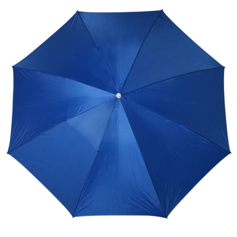 Outsunny Sonnenschirm Strandschirm Sonnenschutz mit Seitenwand Strand Polyester Blau 2,2 x H2,2m