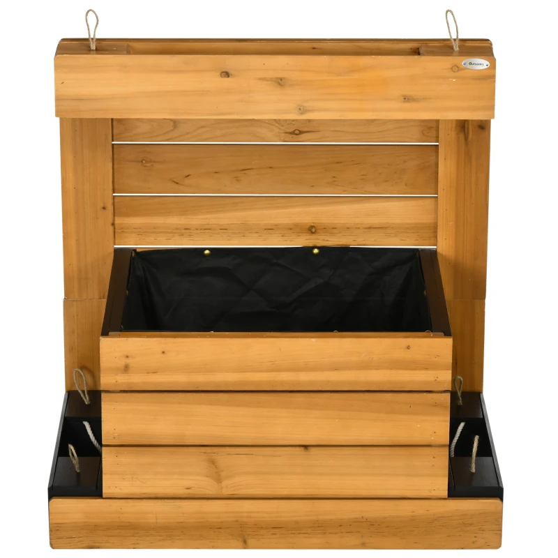 Outsunny Hochbeet mit 4 Pflanzkästen, Selbstbewässerungssystem, Vliesverkleidung, wetterbeständig, 79,5 cm x 49,5 cm x 80 cm