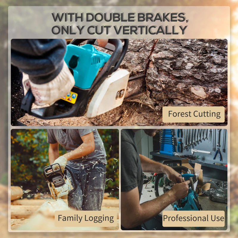 DURHAND 2000W Powerful Electric Chainsaw, 16" Aluminium Blade Portable Corded Chain Saw, 7250rpm Chain Saw for Garden Tree Pruning, 13m/s Chain Speed Auto Chain Lubrication to Cut Wood, Blue