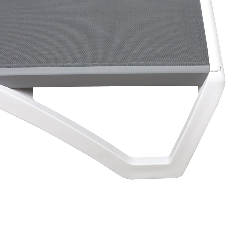 Outsunny Sonnenliege, Gartenliege, verstellbare Rückenlehne, Aluminium, Grau