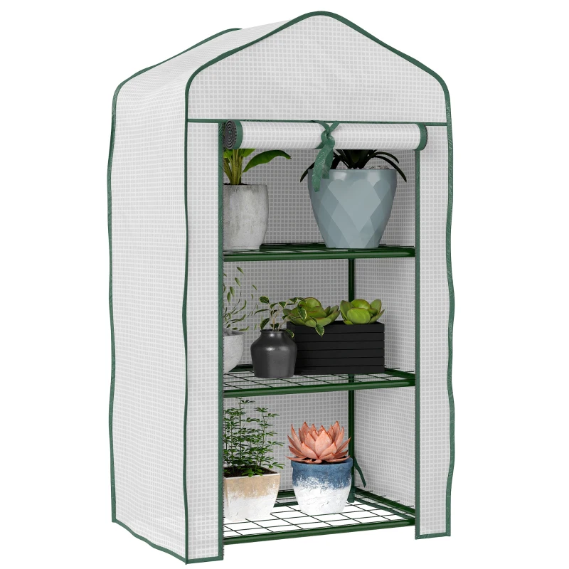Outsunny Three-Tier Mini Greenhouse - White