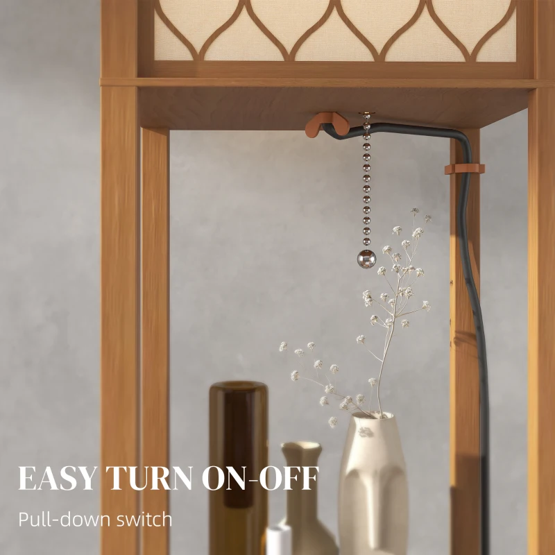 HOMCOM Three-Shelf Standing Lamp - Natural