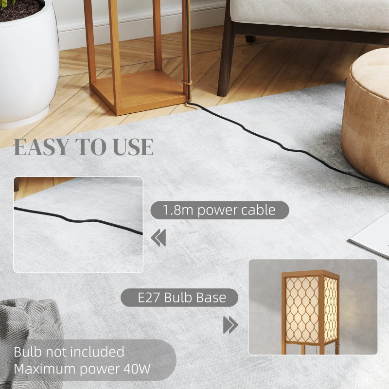 HOMCOM Three-Shelf Standing Lamp - Natural