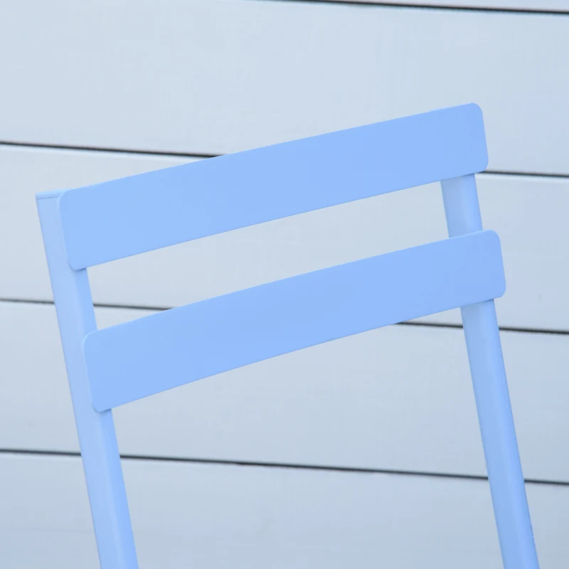 Outsunny Bistroset für 2 Personen Balkonmöbel Set patio Hof Garten Hellblau