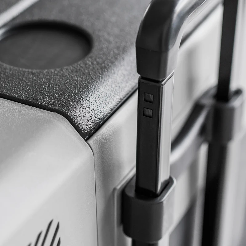 HOMCOM Autokühlschrank, Kühlbox, 50L, bis -20° C, Touch-Display, 2 Räder, Teleskopgriff, 58,6 x 37,8 x 54,5 cm, Grau