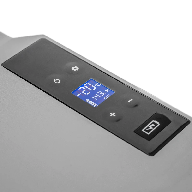 HOMCOM Autokühlschrank, Kühlbox, 50L, bis -20° C, Touch-Display, 2 Räder, Teleskopgriff, 58,6 x 37,8 x 54,5 cm, Grau