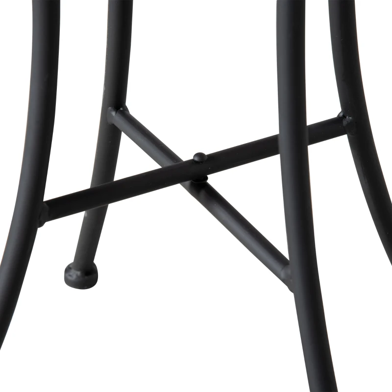 Outsunny Beistelltisch Gartentisch Ø35,5cm Rund wetterfest im Mesh-Stil Balkontisch mit Mosaik-Muster Metall Campingtisch Kaffeetisch für Wohnzimmer Büro Outdoor Indoor Gelb+Grau