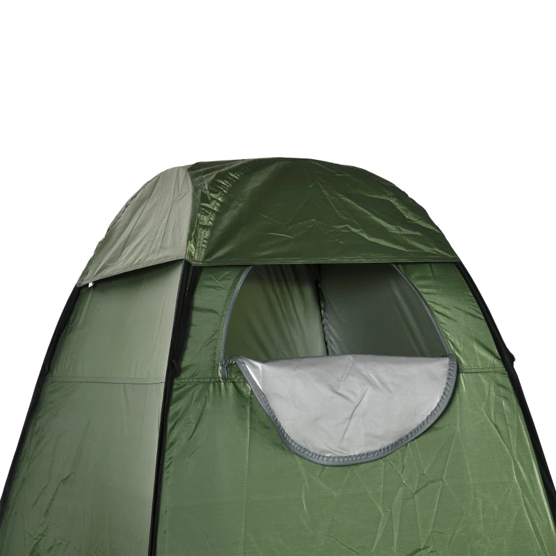 Outsunny Duschzelt, Outdoor Umkleidekabine, faltbar, inkl. Tragetasche, 126 x 124 x 189 cm, Dunkelgrün