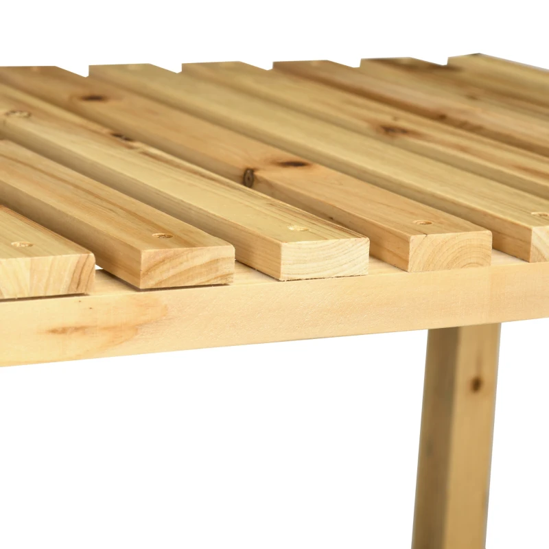 Outsunny Regal für Getränkekisten Kistenständer bis 4 Kisten Naturholz 2 Etagen 74 x 45 x 111 cm