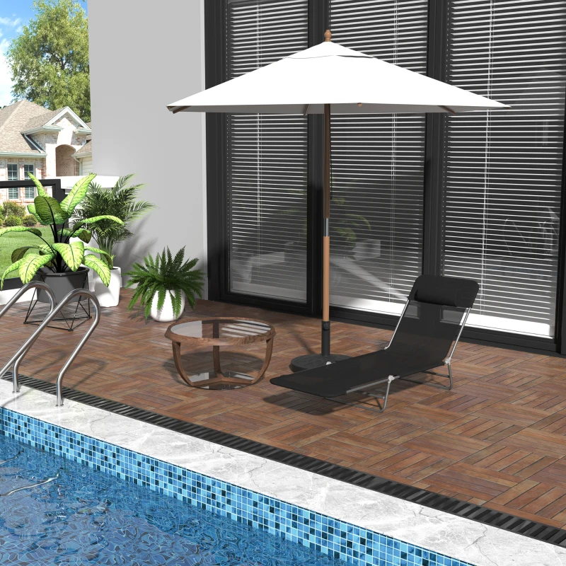 Outsunny Ligstoel liggen ligbank voor buiten stoel relax lounger lounger voor in het bad tweebenig 4 kleuren