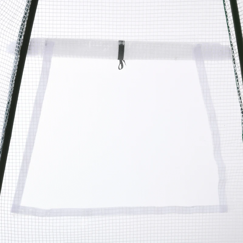 Outsunny Mini Gewächshaus Überwinterungszelt für Pflanzen mit Rolltür Garten Balkon Winterschutz Weiß 160 x 140 x 180 cm