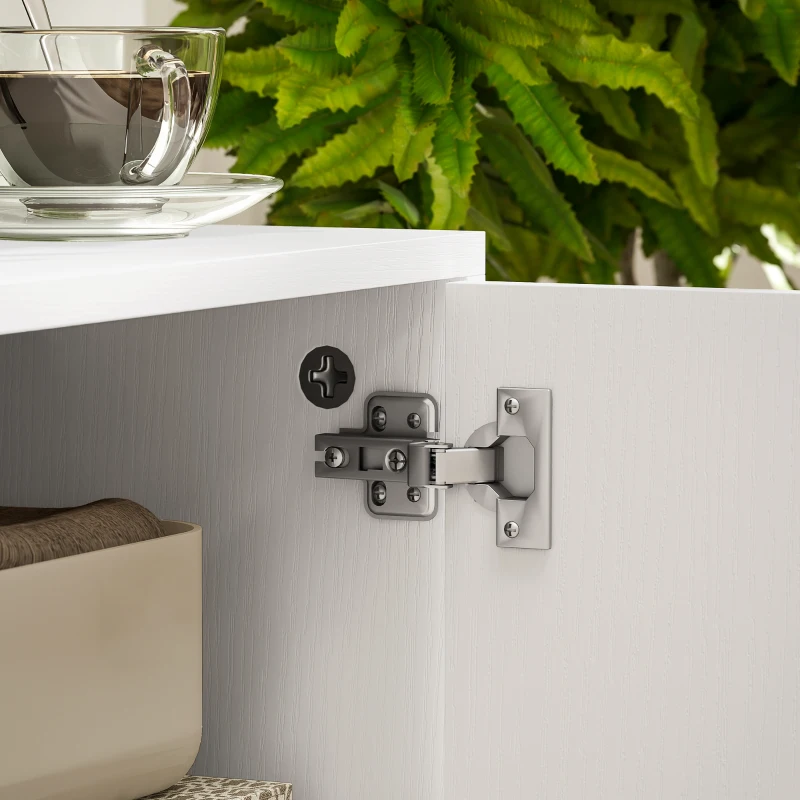 HOMCOM TV Stand up to 55 Inches, TV Unit with Open Shelves and Cable Holes - White