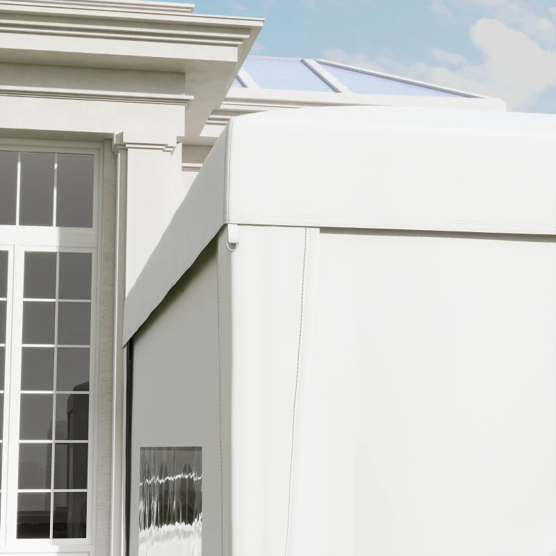 Outsunny Gazebo 3x3 m Pieghevole e Impermeabile con Pannelli Laterali, in Acciaio e tessuto Oxford, Bianco