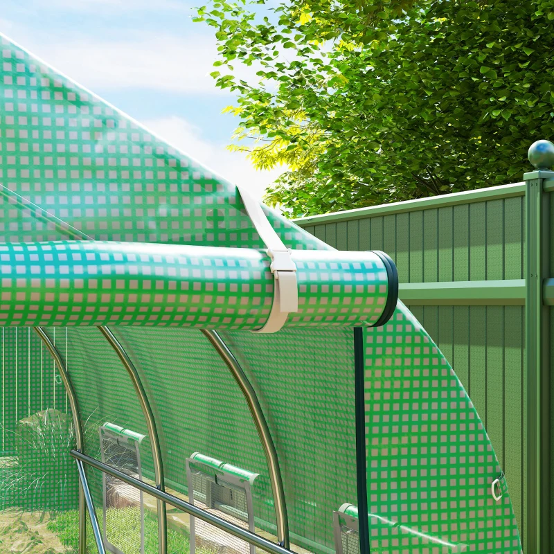 Outsunny Estufa tipo Túnel 3x2x2 m Estufa de Exterior com 6 Janelas de Malha e Porta Estufa de Cultivos para Pátio Jardim Verde