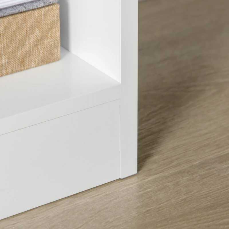 HOMCOM Bibliothèque meuble de rangement avec tiroir et étagères ouvertes, 60 x 26 x 158 cm, blanc