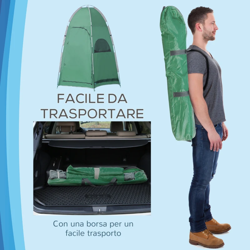 Outsunny Cort multifunctional cu adapost portabil, de exterior, pentru camping si plaja, geanta de transport, verde