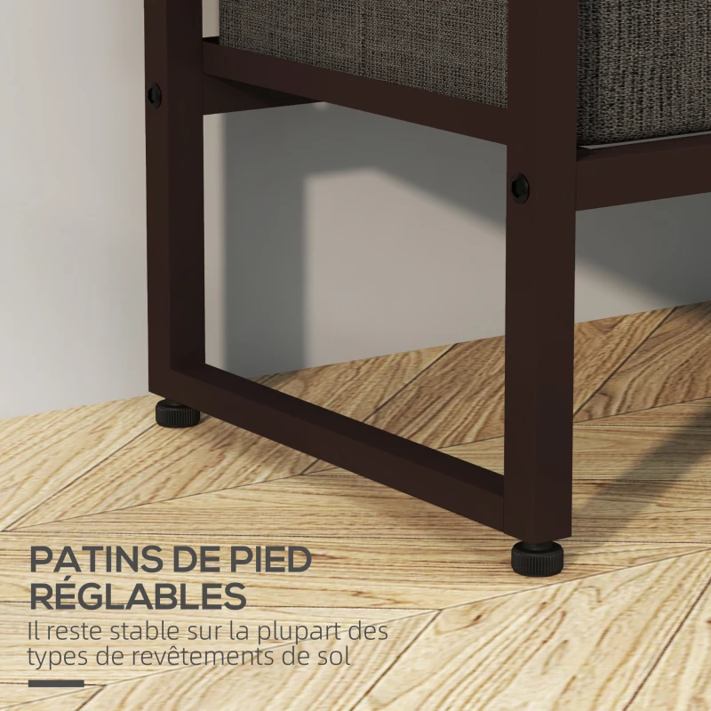 HOMCOM Portant à vêtements avec 3 tiroirs en tissu, étagères de rangement et tringle de suspension, 58,5 x 30 x 178 cm, marron