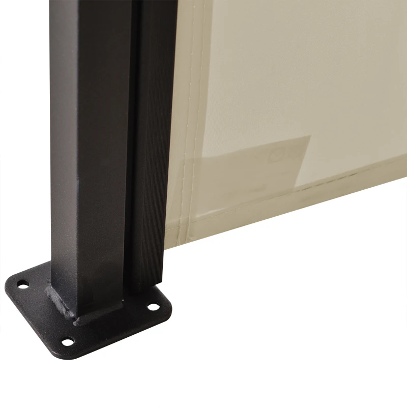 Outsunny Store latéral brise-vue rétractable 350 x 180 cm en aluminium protection solaire pour balcon, jardin, terrasse, beige