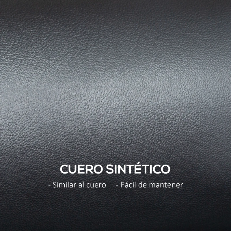 HOMCOM Sofá de 2 Plazas con Tapizado de Cuero Sintético Acolchado Grueso y Patas de Madera para Salón 117x78x78 cm Negro