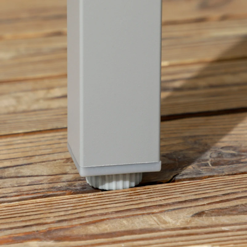 Outsunny Ensemble de jardin 6 chaises + 1 table en acier salon de jardin 7 pièces chaises empilables plateau en verre trempé noir