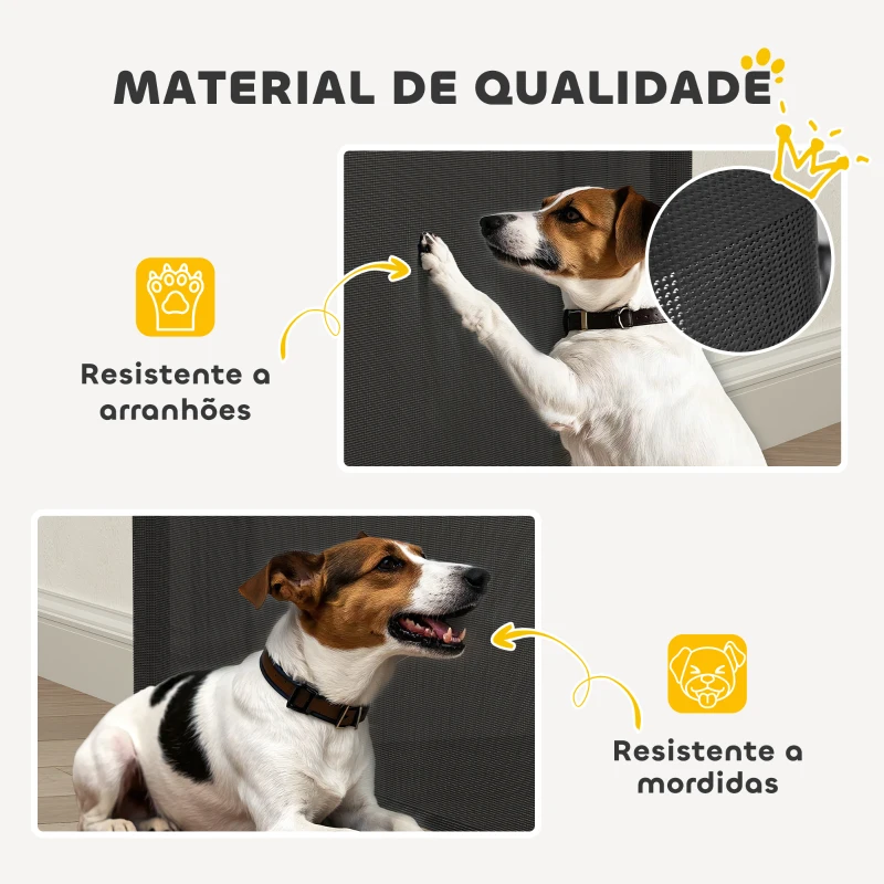 PawHut Barreira para Cães Retrátil 0-144 cm  para Cães Pequenos Barreira de Segurança para Animais de Estimação com Fecho Preto