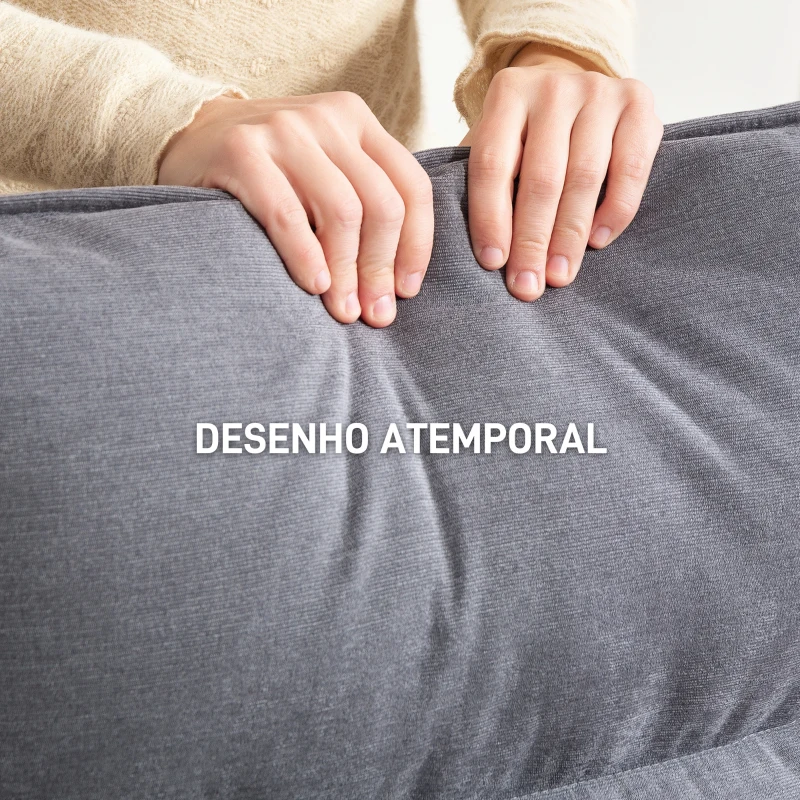 HOMCOM Poltrona de Sala de Estar Moderna com Encosto Alto Apoio para os Braços e Pés de Madeira Estofada em Veludo 67x83x105 cm Cinzento