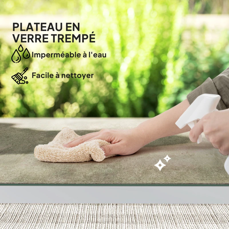 Outsunny Salon de jardin extérieur 2 personnes, table de jardin extérieure avec 2 chaises, 4 coussins cadre en acier gris