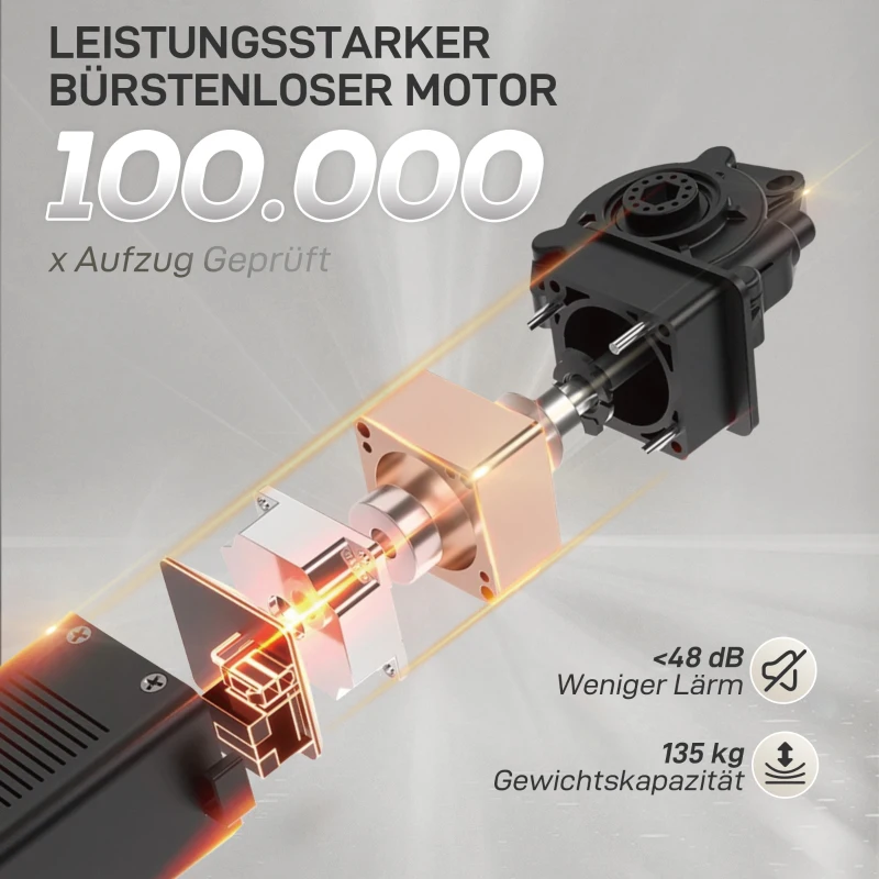 HOMCOM Relaxsessel mit leisem Motor, Polstersessel mit robusten Stoffbezug, Memory-Funktion, anpassbare Fußstütze, Grau(m-4)