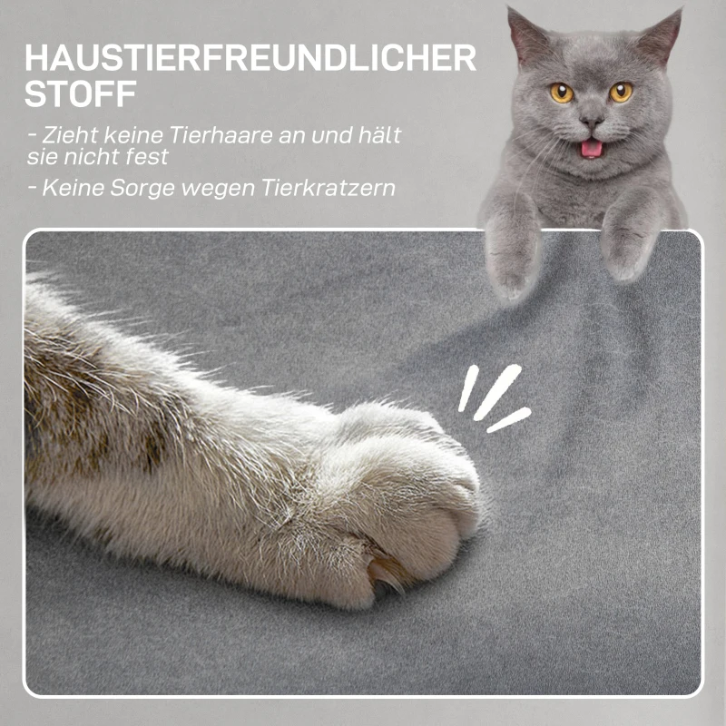HOMCOM Relaxsessel mit leisem Motor, Polstersessel mit robusten Stoffbezug, Memory-Funktion, anpassbare Fußstütze, Grau(m-6)