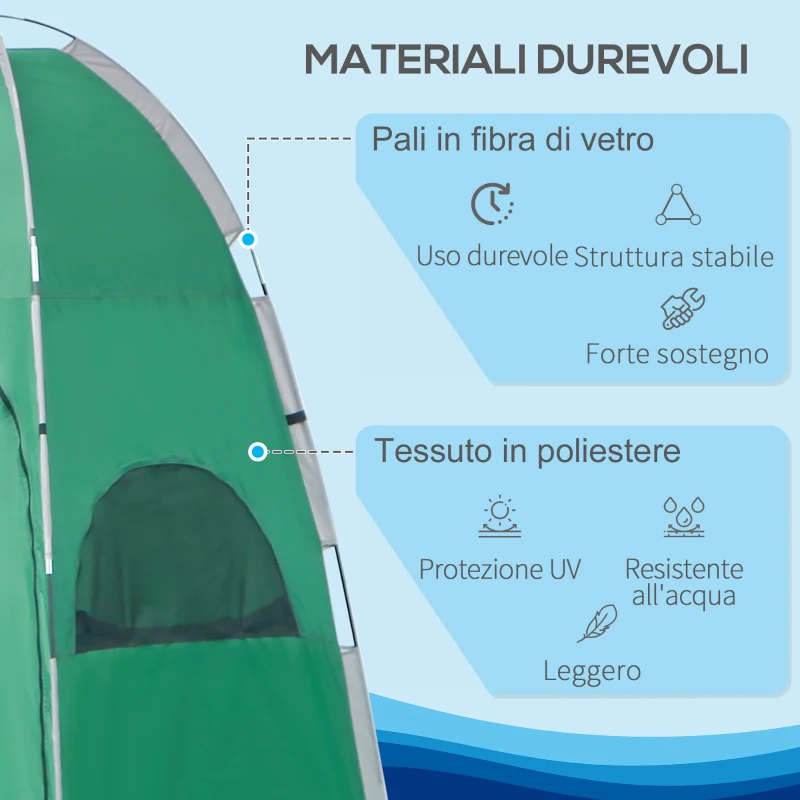 Outsunny Cort multifunctional cu adapost portabil, de exterior, pentru camping si plaja, geanta de transport, verde