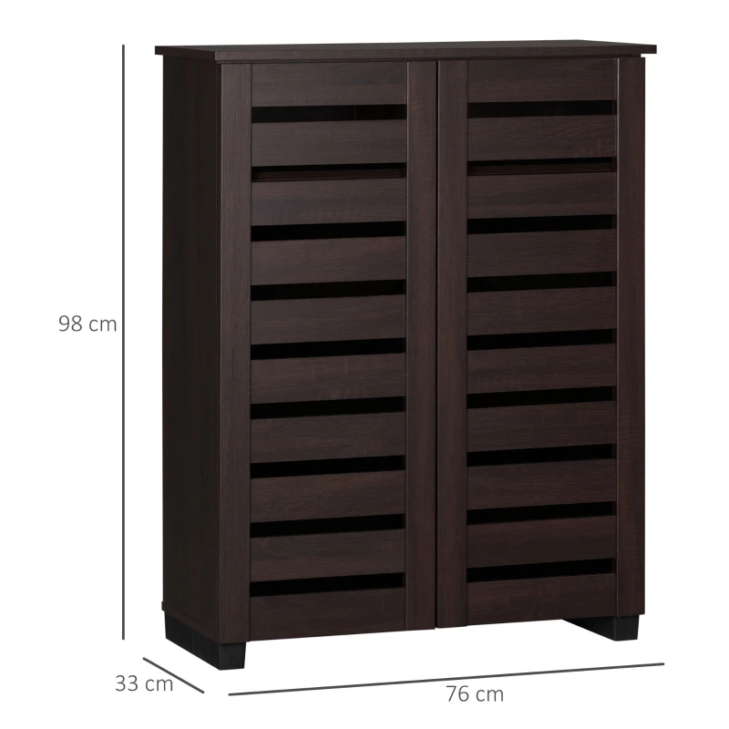 HOMCOM 15 Shoe Storage Cabinet - Wood-Effect