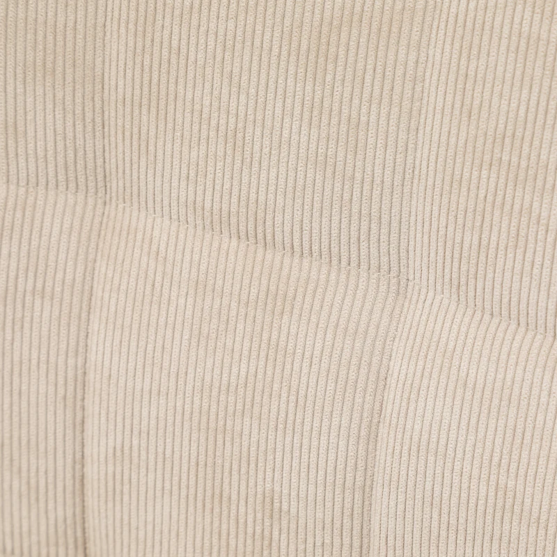 HOMCOM Fotel akcentowy w stylu skandynawskim z otomaną, zestaw foteli, drewno bukowe, w wyglądzie sztruksu, Beżowy