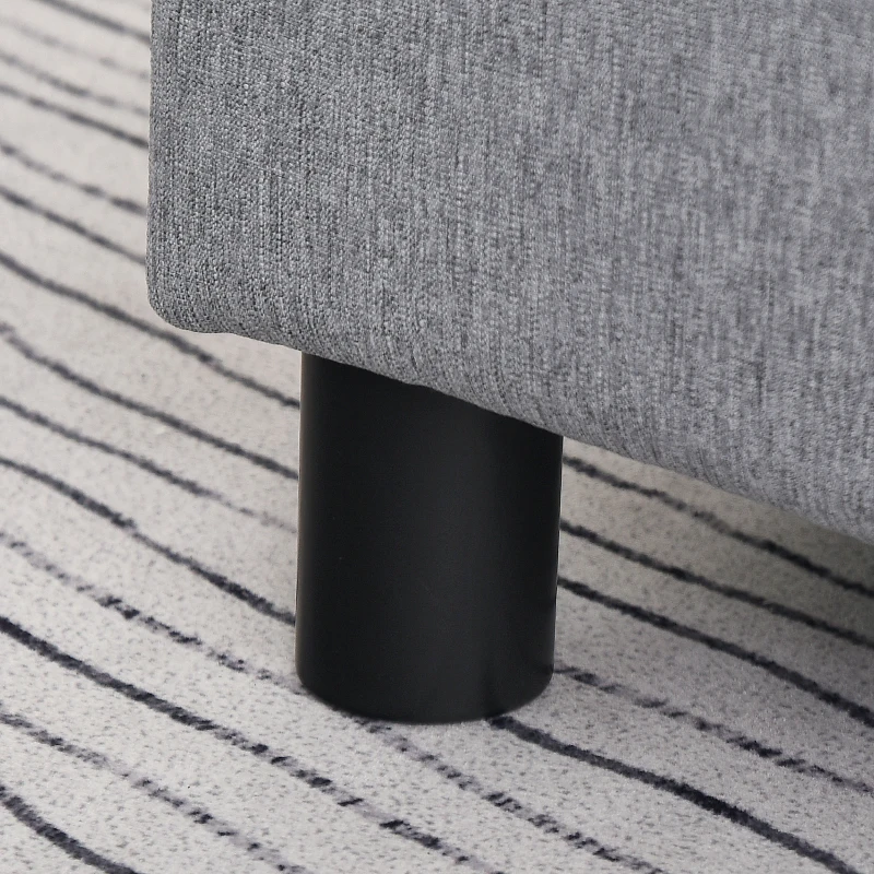 HOMCOM Reposapiés de Salón Taburete Bajo con Asiento Acolchado Rectangular para Sala de Estar Dormitorio 40x30x24 cm Gris