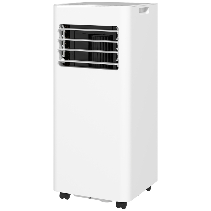 HOMCOM Aire Acondicionado Portátil 3 en 1 con Deshumidificador Ventilador y Kit de Ventana Fácil de Mover 30x29x69 cm Blanco