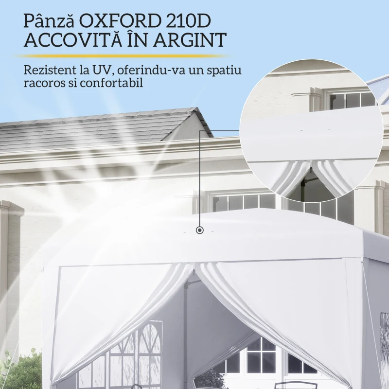 Outsunny Cort de Gradina Impermeabil 3×3 m cu Panouri Laterale
