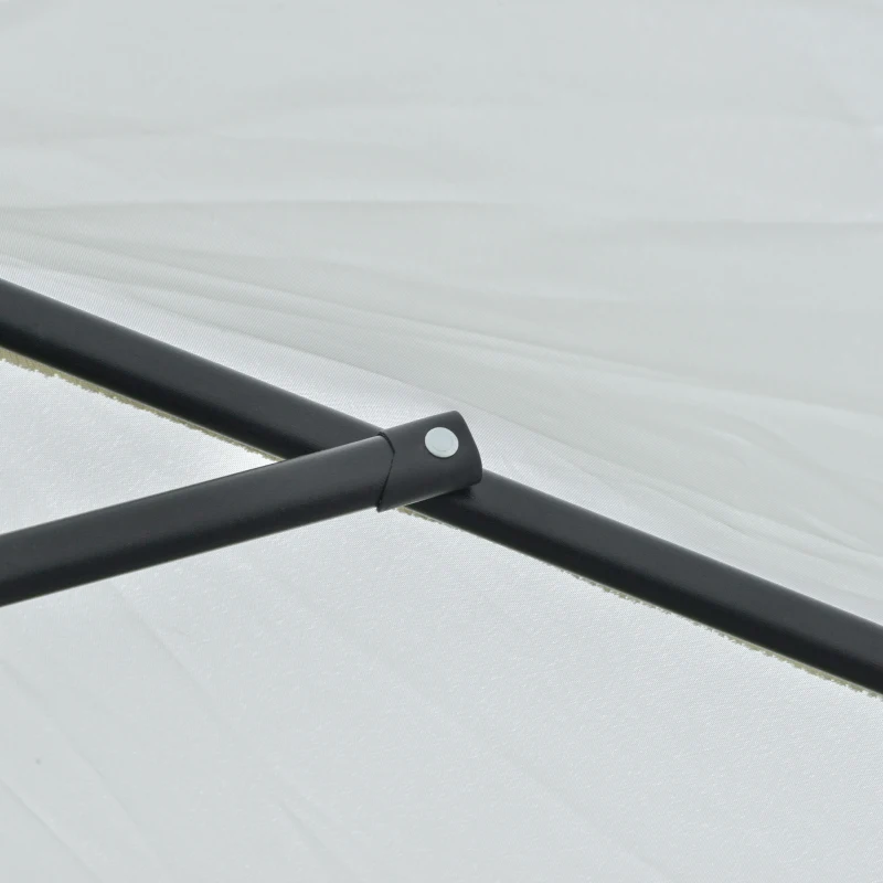 Outsunny Umbrela de Gradina Reglabila cu manivela din otel , Alb Crem Φ230cm