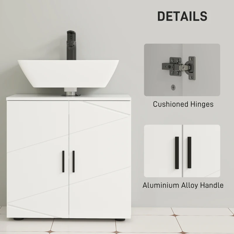 kleankin Under Sink Cabinet with Shelf - White