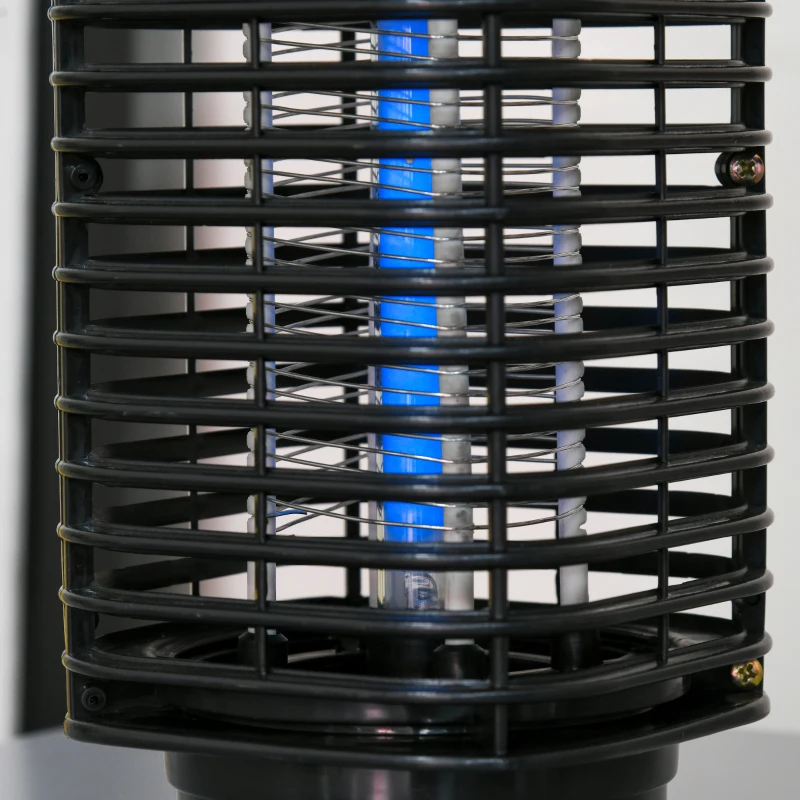 Outsunny Lampada Antizanzare Elettroinsetticida con Luce UV per Interno ed Esterno, 11x11x26 cm, Nero