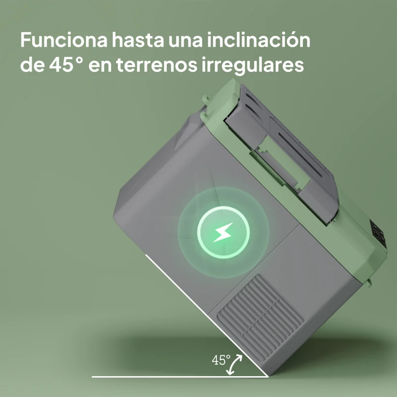 Outsunny Nevera Portátil Eléctrica 24,2L Refrigerador de Coche 12V-220V -20℃ a +20 ℃ con Pantalla Luz LED 60,2x33,4x41,4 cm Gris